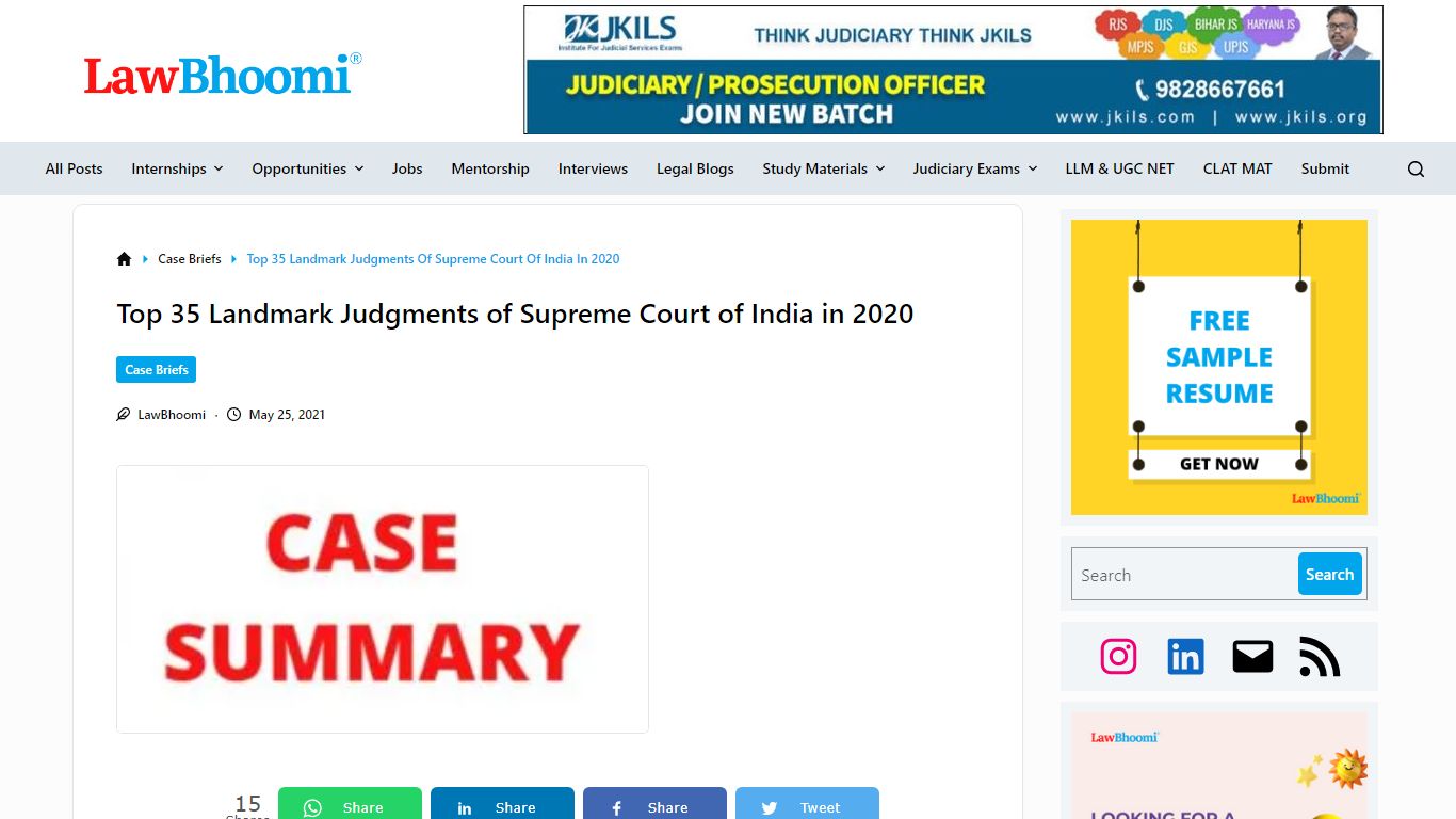 Top 35 Landmark Judgments of Supreme Court of India in 2020